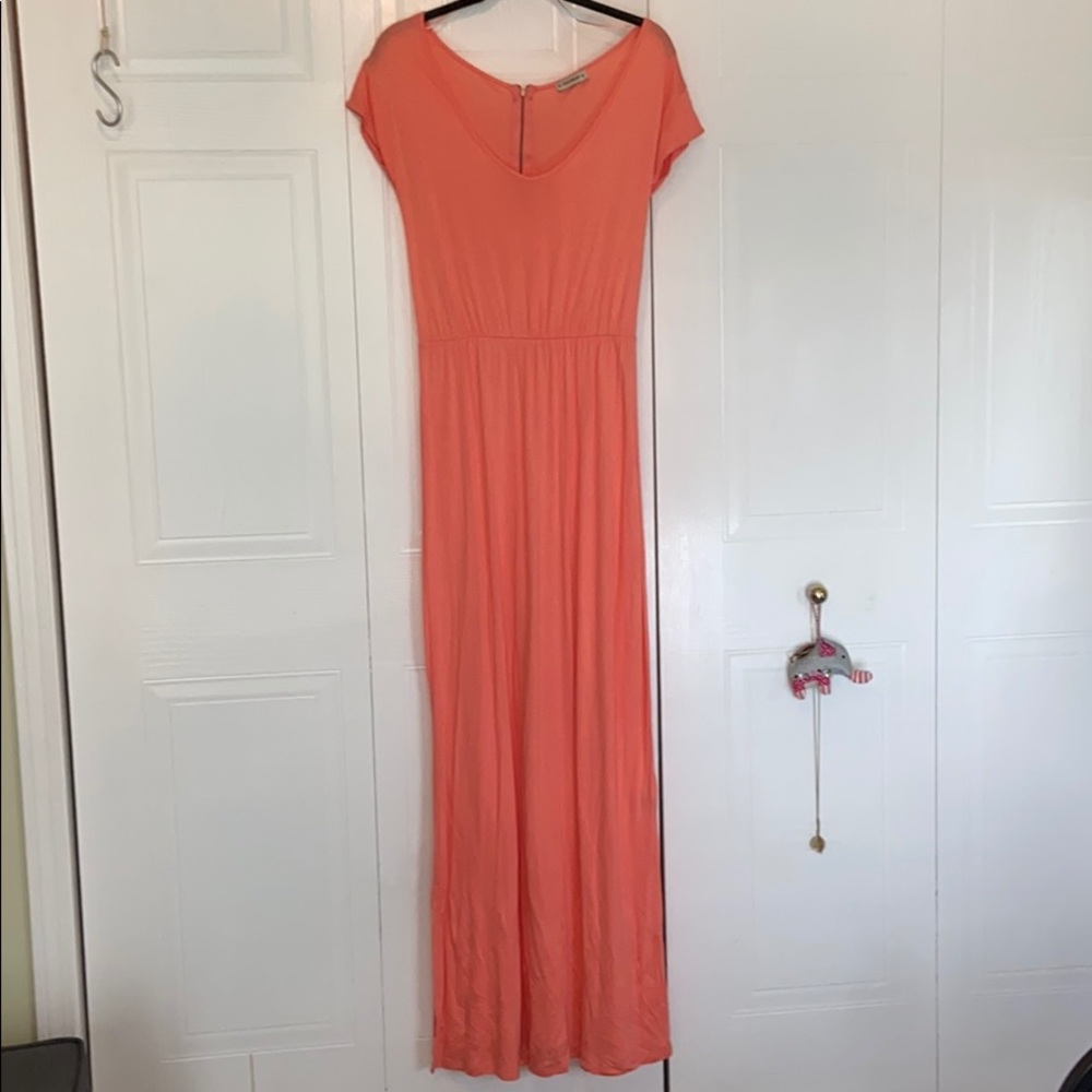 PULL&BEAR coral maxi dress